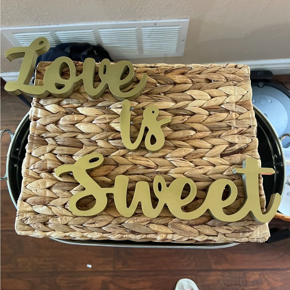 Gold 'Love is Sweet' Decorative Sign
